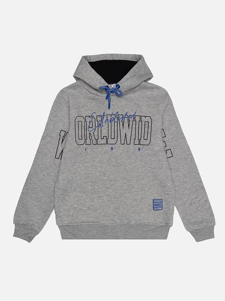 Худи для мальчика ЦБ-00209718 134 см Серый (28575472)