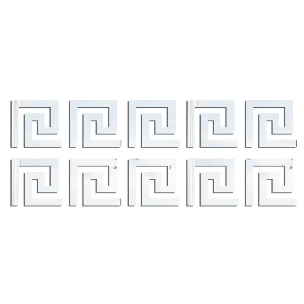 Декоративные зеркала акриловые самоклеящиеся для стен и мебели M00424-1 10х10 см 20 шт. Серебристый