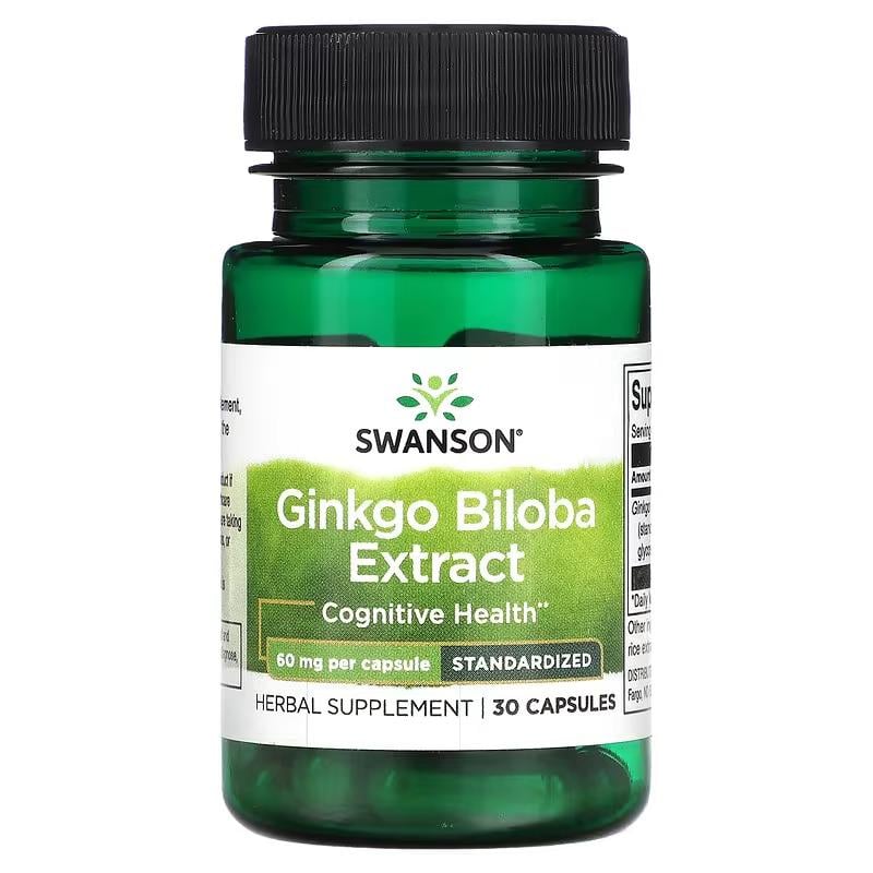 Гинкго Билоба Swanson Ginkgo Biloba Extract 60 мг 30 капс. (SW1242)