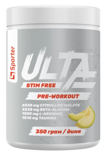 Комплекс предтренировочный без кофеина Sporter Ulta Stim Free Pre Workout 350 г Дыня