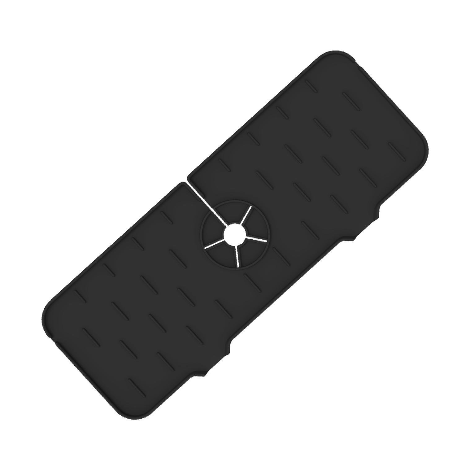 Коврик-подставка на умывальник для губок/мочалок/мыла для кухни и ванной 37х14 см Черный (23942252)