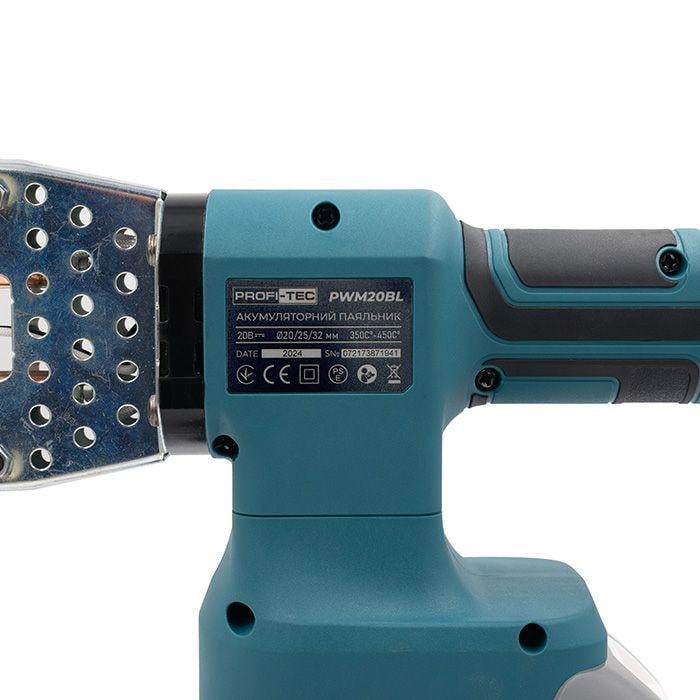 Паяльник акумуляторний PROFI-TEC 20V PWM20BL 2хPT2040EP 4,0Аг насадки 20/25/32 мм (006584) - фото 7 Паяльник акумуляторний PROFI-TEC 20V PWM20BL 2хPT2040EP 4,0Аг насадки 20/25/32 мм (006584) - фото 7