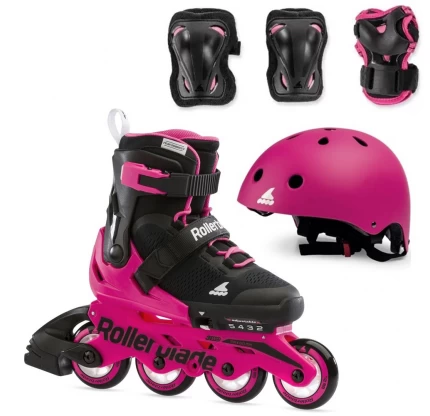 Ролики дитячі Rollerblade Microblade Cube G з комплектом захисту та шоломом р. 33-36,5 Neon/Pink (NP2050791/33-36.5)