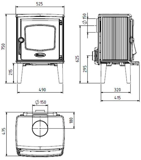 Каминопечь на дровах Dovre CLASSIC 525 CB 8 кВт - фото 2