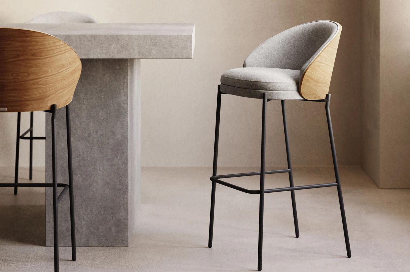 Напівбарний стілець Elba Moon salt and black legs (13855) - фото 3 Напівбарний стілець Elba Moon salt and black legs (13855) - фото 3