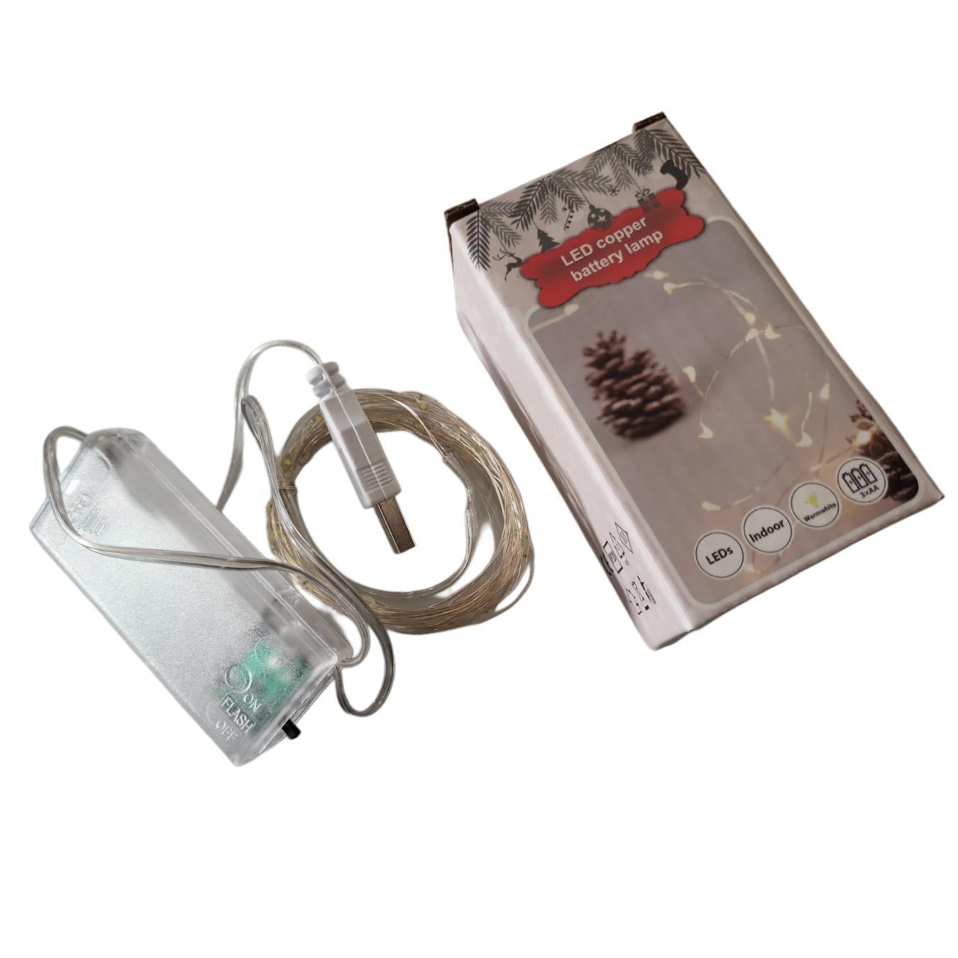Гірлянда-нитка світлодіодна Роса usb/батарейки 50LED 5,5 м Warm White (23199626) Гірлянда-нитка світлодіодна Роса usb/батарейки 50LED 5,5 м Warm White (23199626)