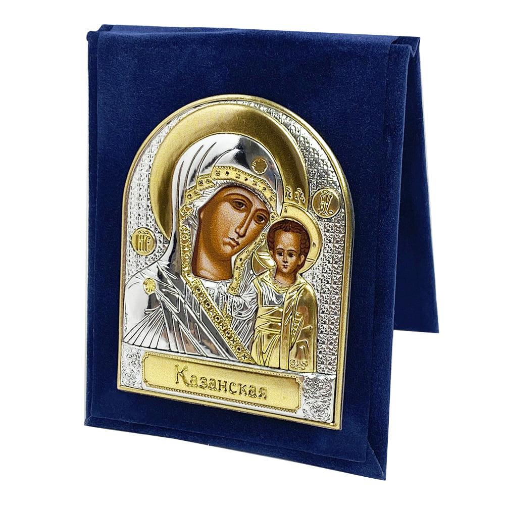 Ікона Богородиця Казанська кишенькова 9,5х7,5 см (EP2-004WAG/P)