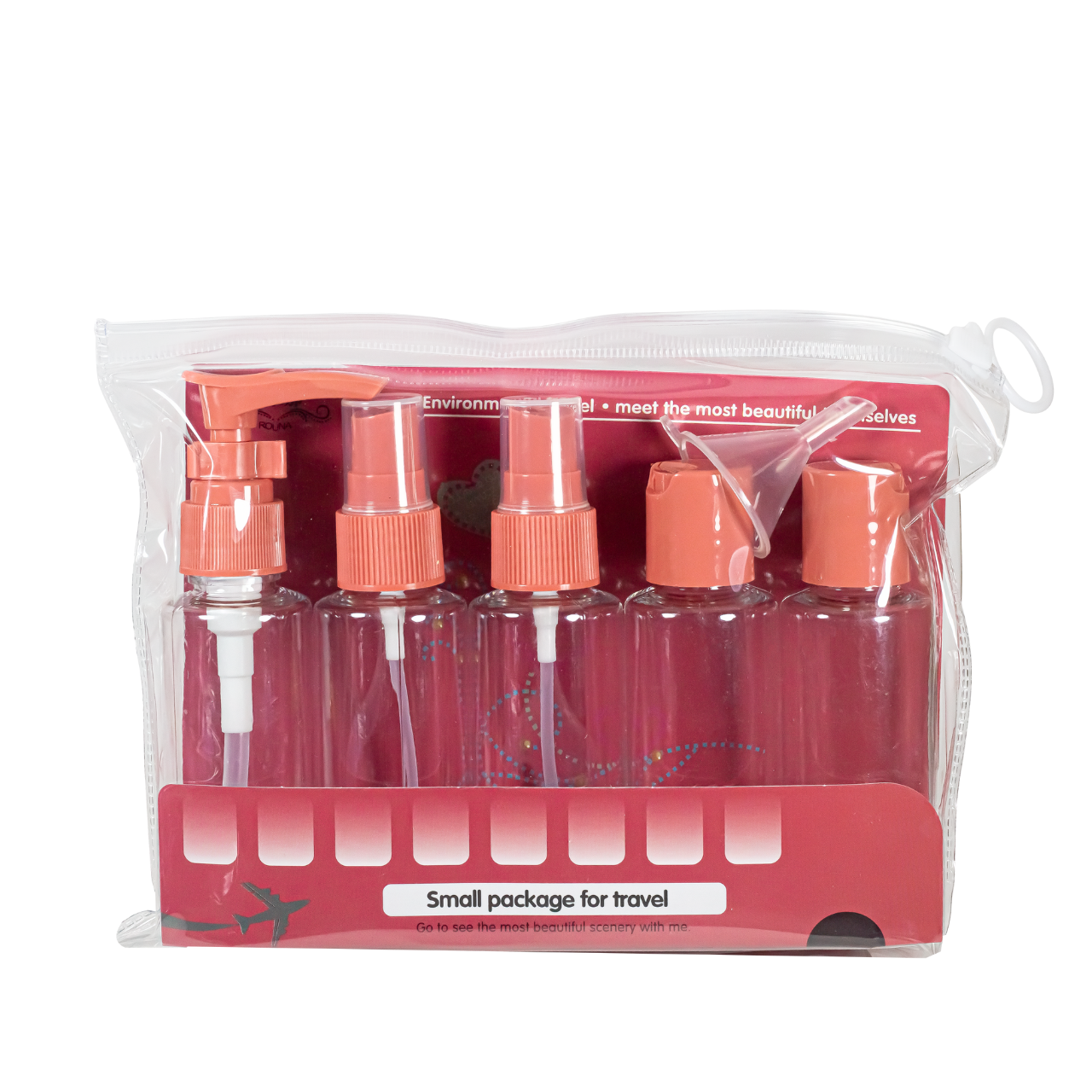 Набор емкостей дорожный для косметики WH Travel Bottles Set 5 шт. Бордовый