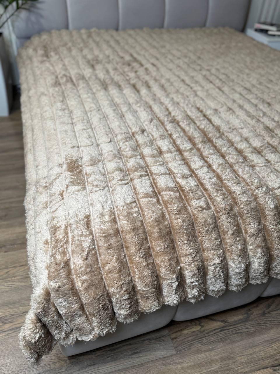 Плед пухнастий 200x230 см Коричневий (П4К-Am-sharp-002) - фото 6