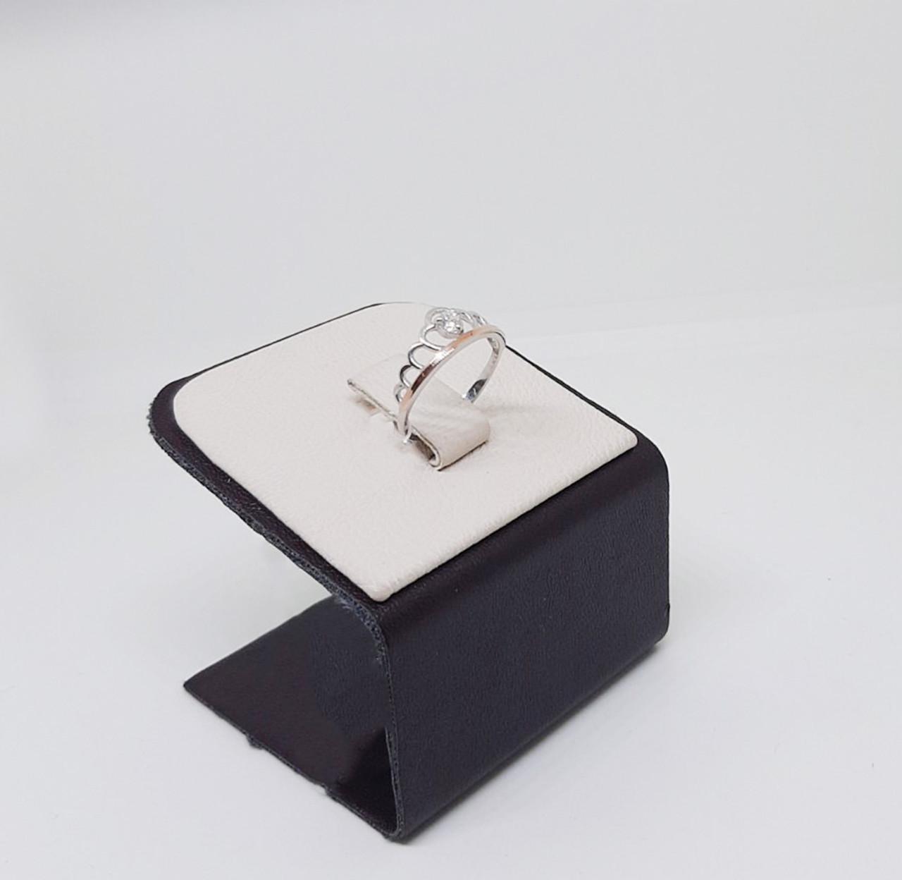 Кольцо серебряное с фианитом и золотыми пластинами р. 17,5 1,11 г (1598532933)