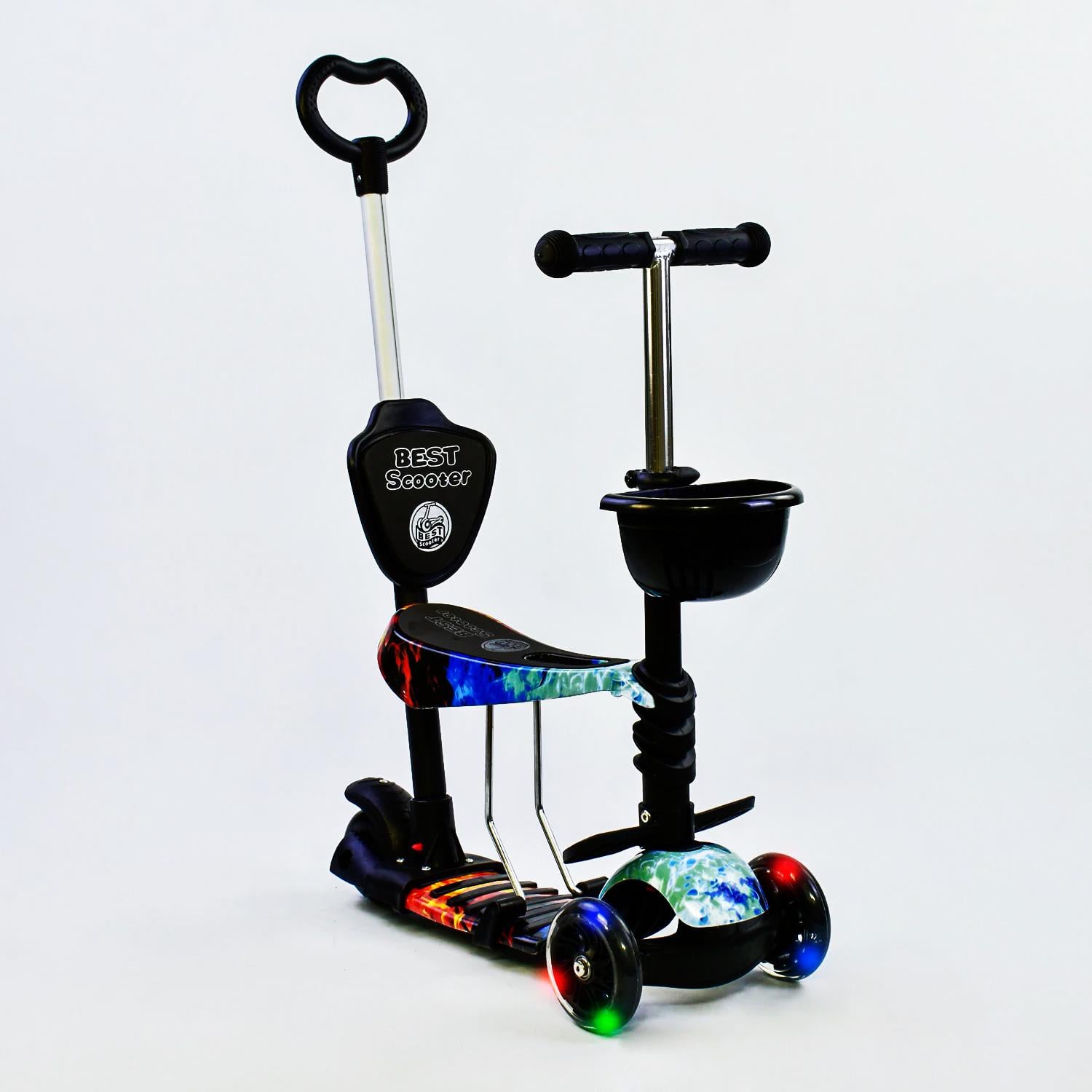 Самокат Best Scooter абстракция 5в1 PU колеса с подсветкой Multicolor (74070)