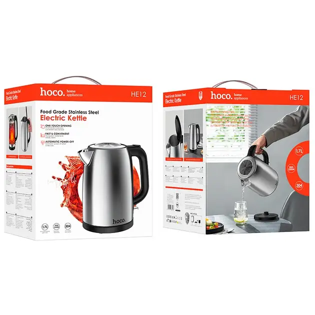 Электрочайник Hoco HE12 Stainless Steel Electric Kettle 1,7 л Grey (2635677353) - фото 6