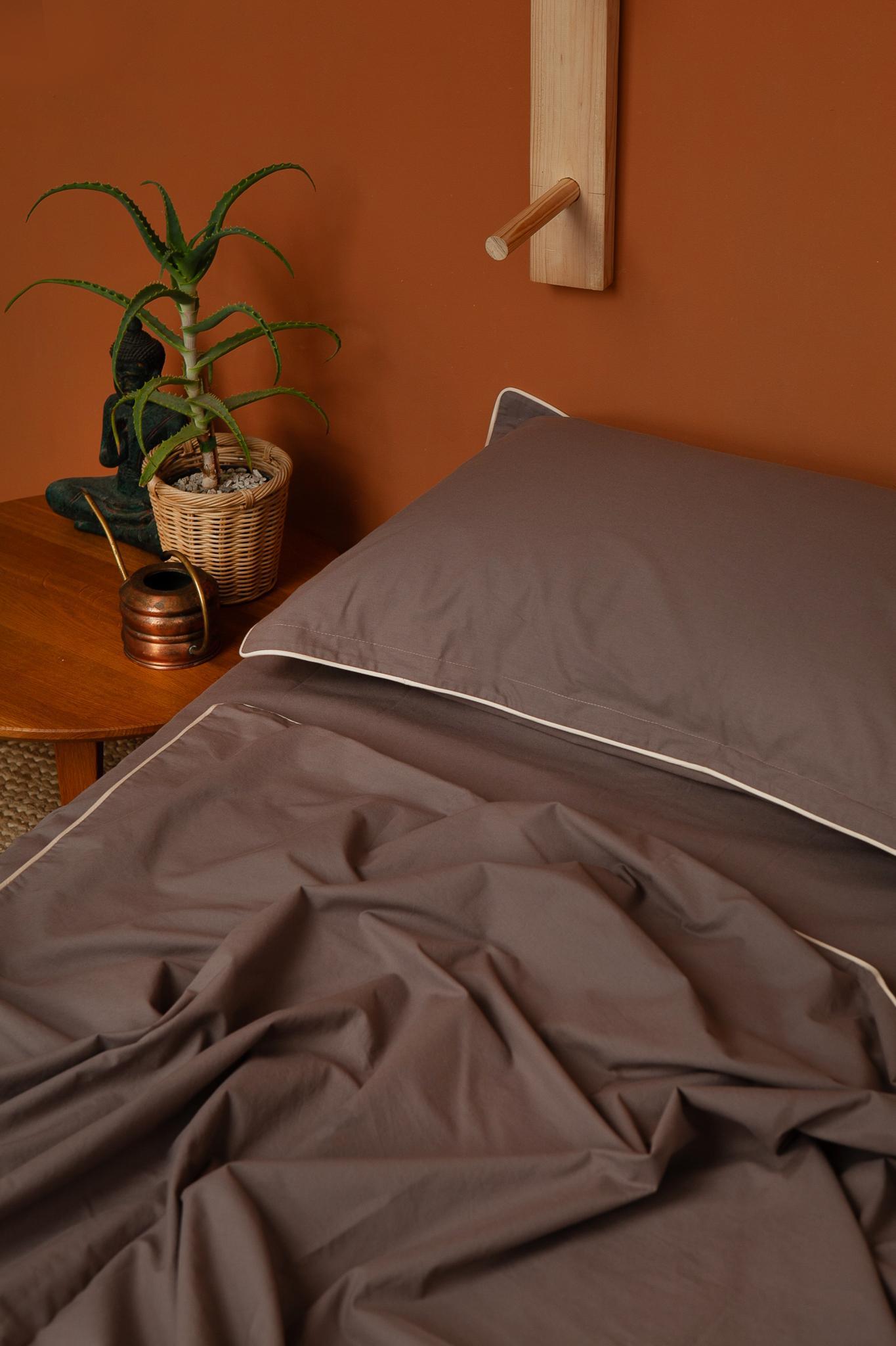 Комплект постельного белья White Dream полуторный 155х215 см вареный хлопок Коричневый (wd-brown/1) - фото 6