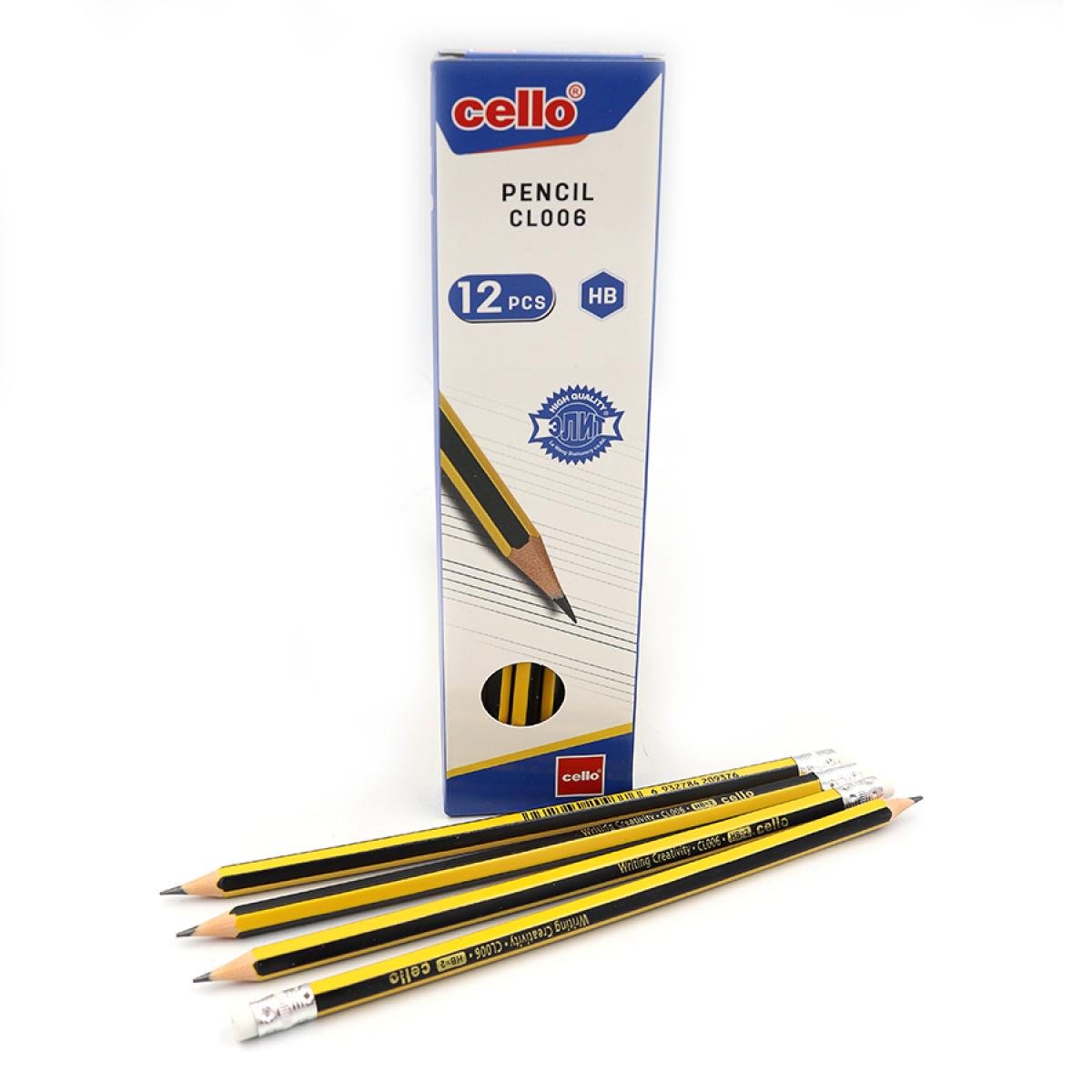 Олівець гнучкий Cello HB з гумкою 12 шт. (MTT-198328)