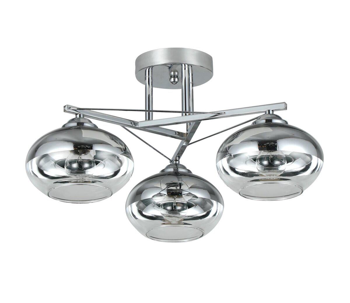 Люстра потолочная Light House SRS-20668/3 плафоны зеркальные с прозрачным Хром