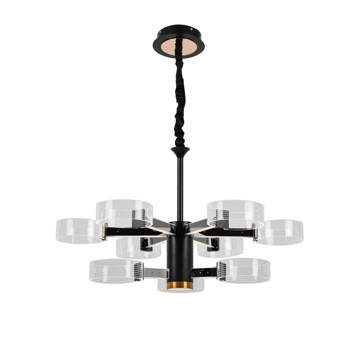 Люстра светодиодная акриловая N 3705-6/3 98W Black/GD (29831)