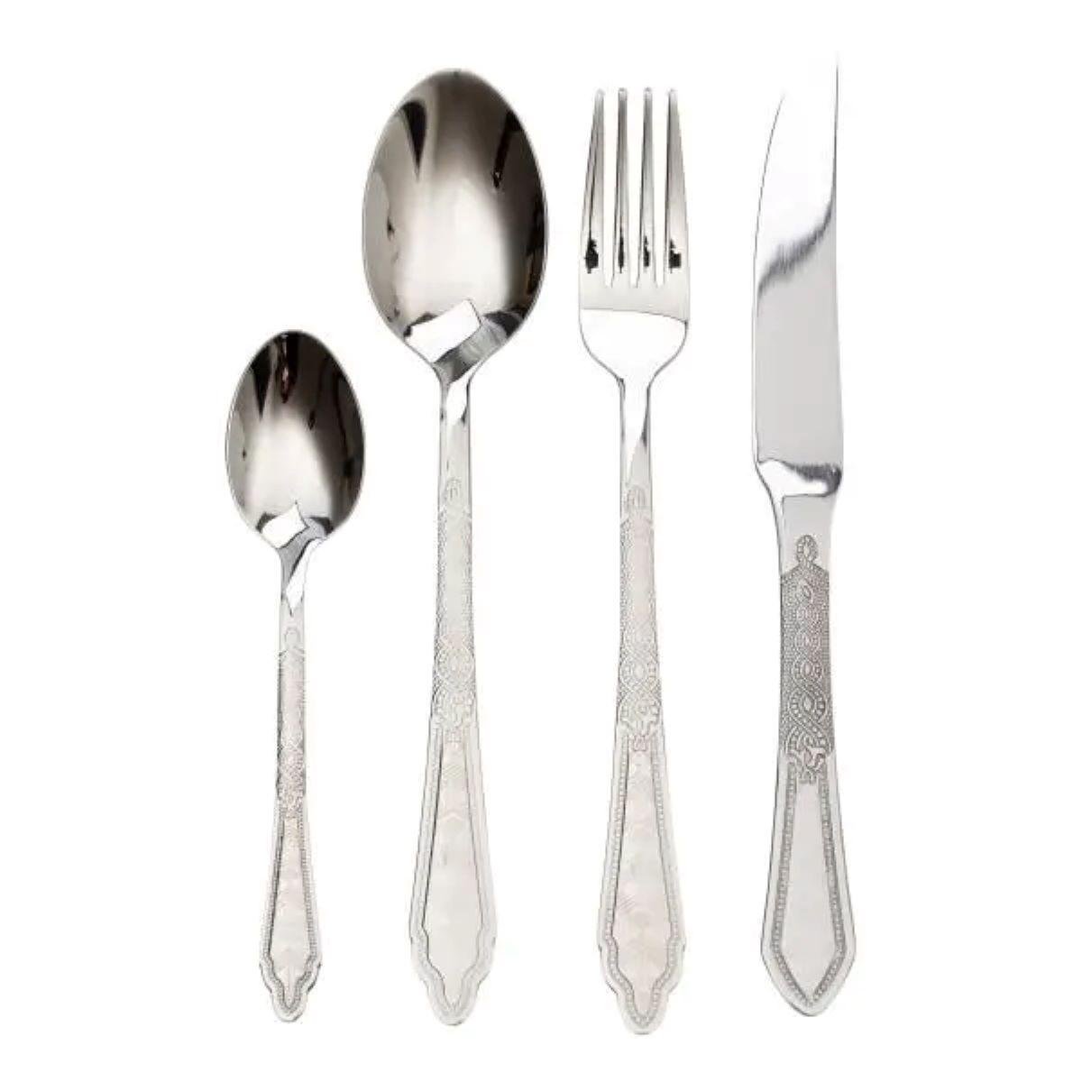 Набор столовых приборов на 6 персон 24 предмета Серебреный (25905615) - фото 2