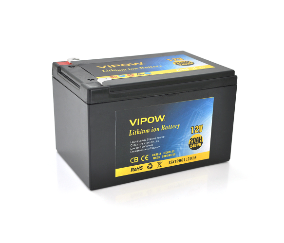 Акумулятор для ДБЖ Vipow 12 V 18 Ah з елементами Li-ion 18650 з вбудованою платою ВМS 3S10P (18679)