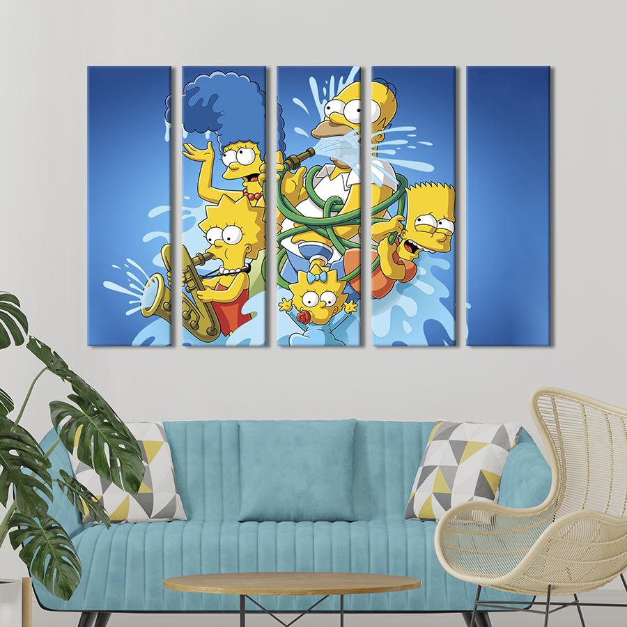 Модульная картина из 5 частей на холсте Неунывающие Симпсоны 155x95 см (742-51) Модульная картина из 5 частей на холсте Неунывающие Симпсоны 155x95 см (742-51)
