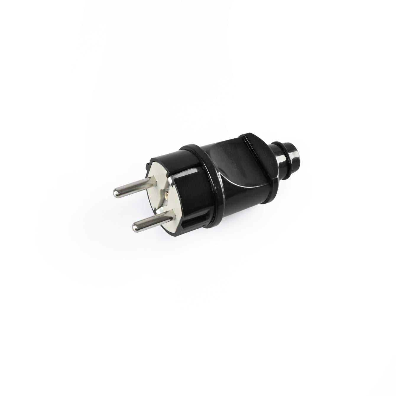 Вилка мережева з заземленням TITANUM STANDARD TF-PL116G-B пряма 16А Чорний (27428)