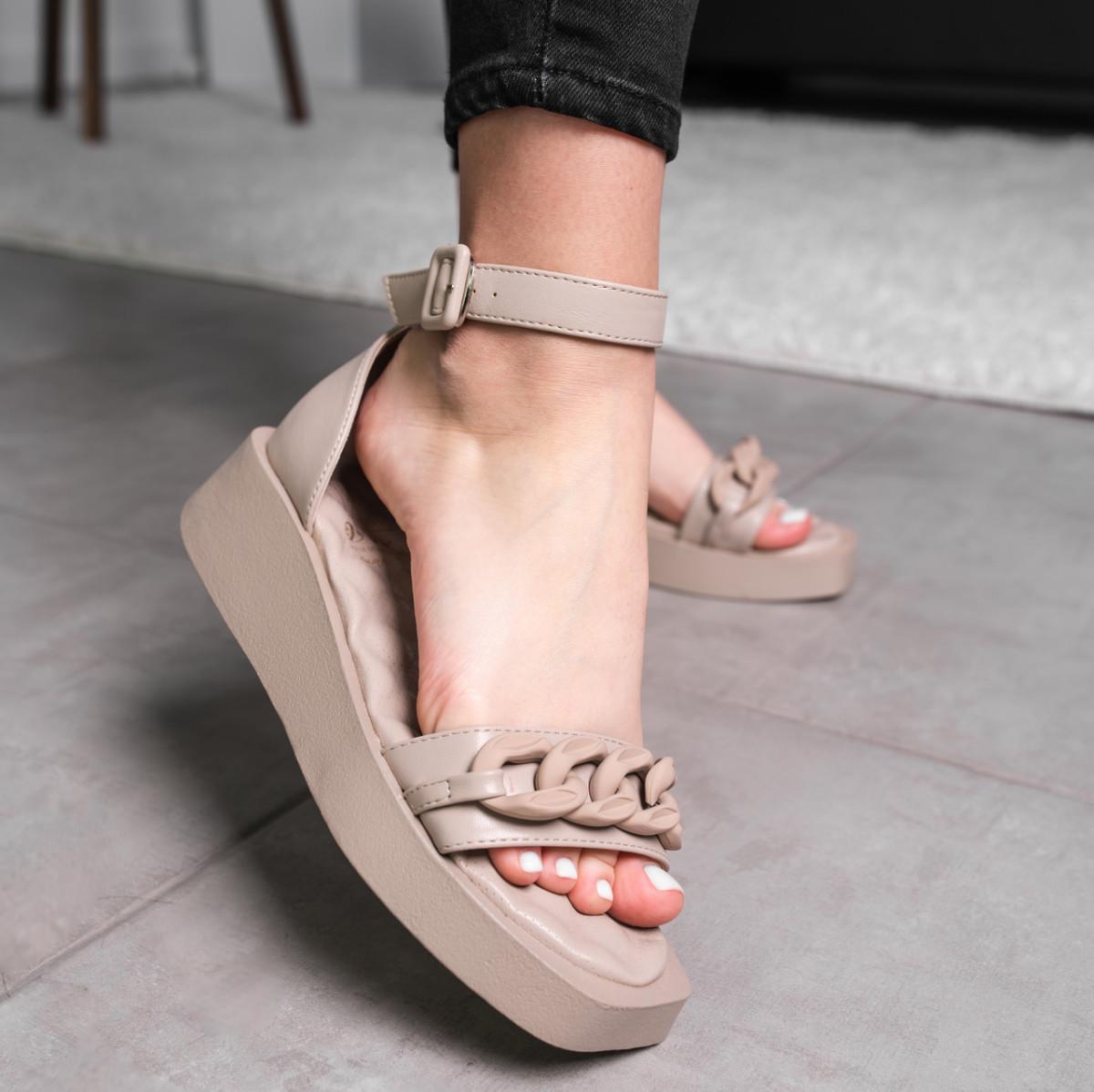 Босоножки женские Fashion р. 37 24 см Бежевый (3667) - фото 5