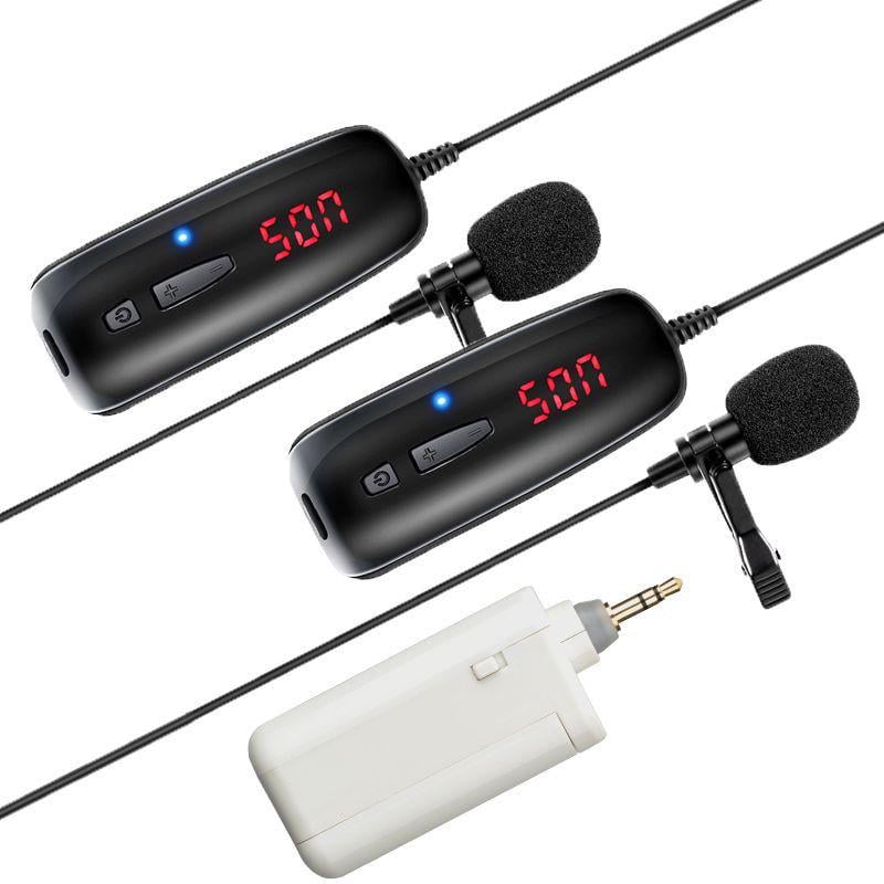 Комплект з 2-ма бездротовими петличними мікрофонами Savetek P8-UHF для телефону/смартфону до 50 метрів
