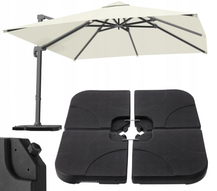 Підставка для садової парасольки WCG на 4 секції до 80 кг Чорний (W-103MUB1) - фото 3