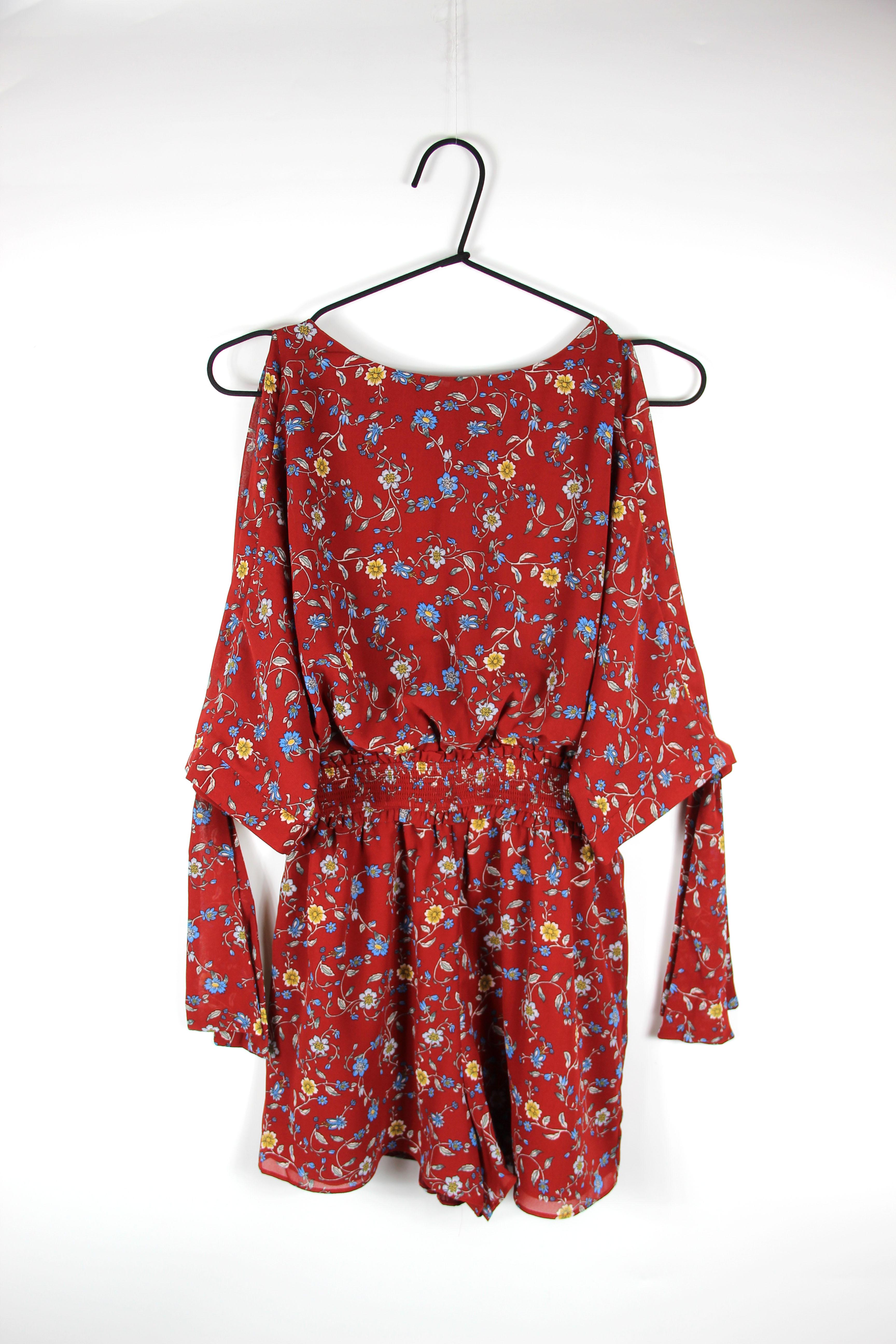 Комбинезон Vero Moda 318378501 Цветы S Бордовый
