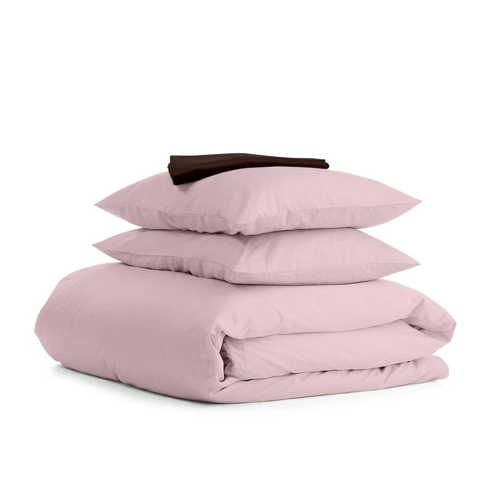 Комплект евро постельного белья Cosas Satin Beige Chocolate-S 200х220 см (4822055253776)