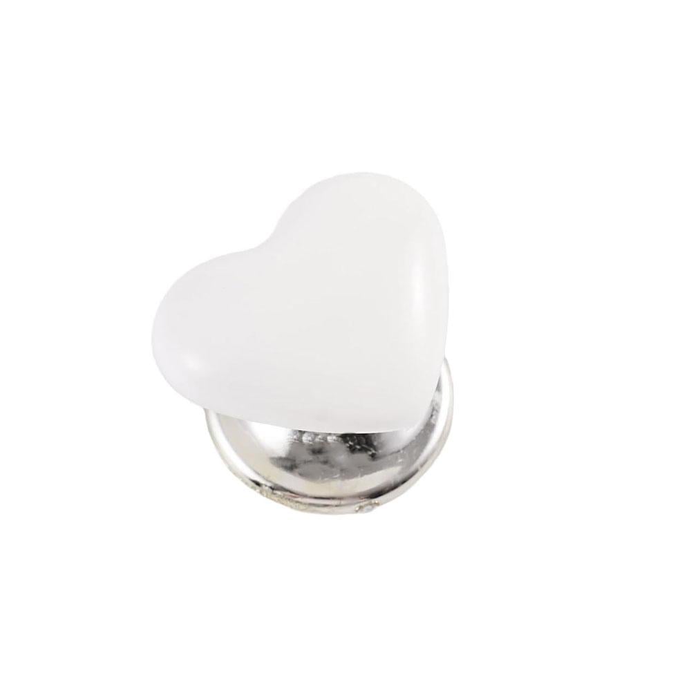 Кнопка для сливного бачка унитаза Сердце самоклеющееся Белый (TA0152_3)