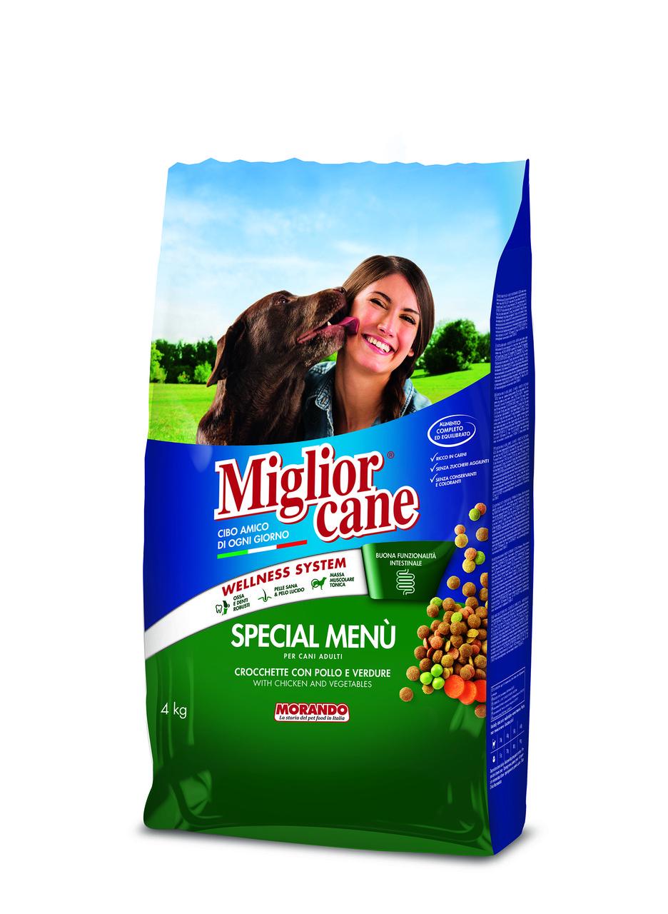 Корм сухой Migliorcane Special Menu для взрослых собак с курицей злаками и овощами поддержка пищеварения 4 кг Корм сухой Migliorcane Special Menu для взрослых собак с курицей злаками и овощами поддержка пищеварения 4 кг