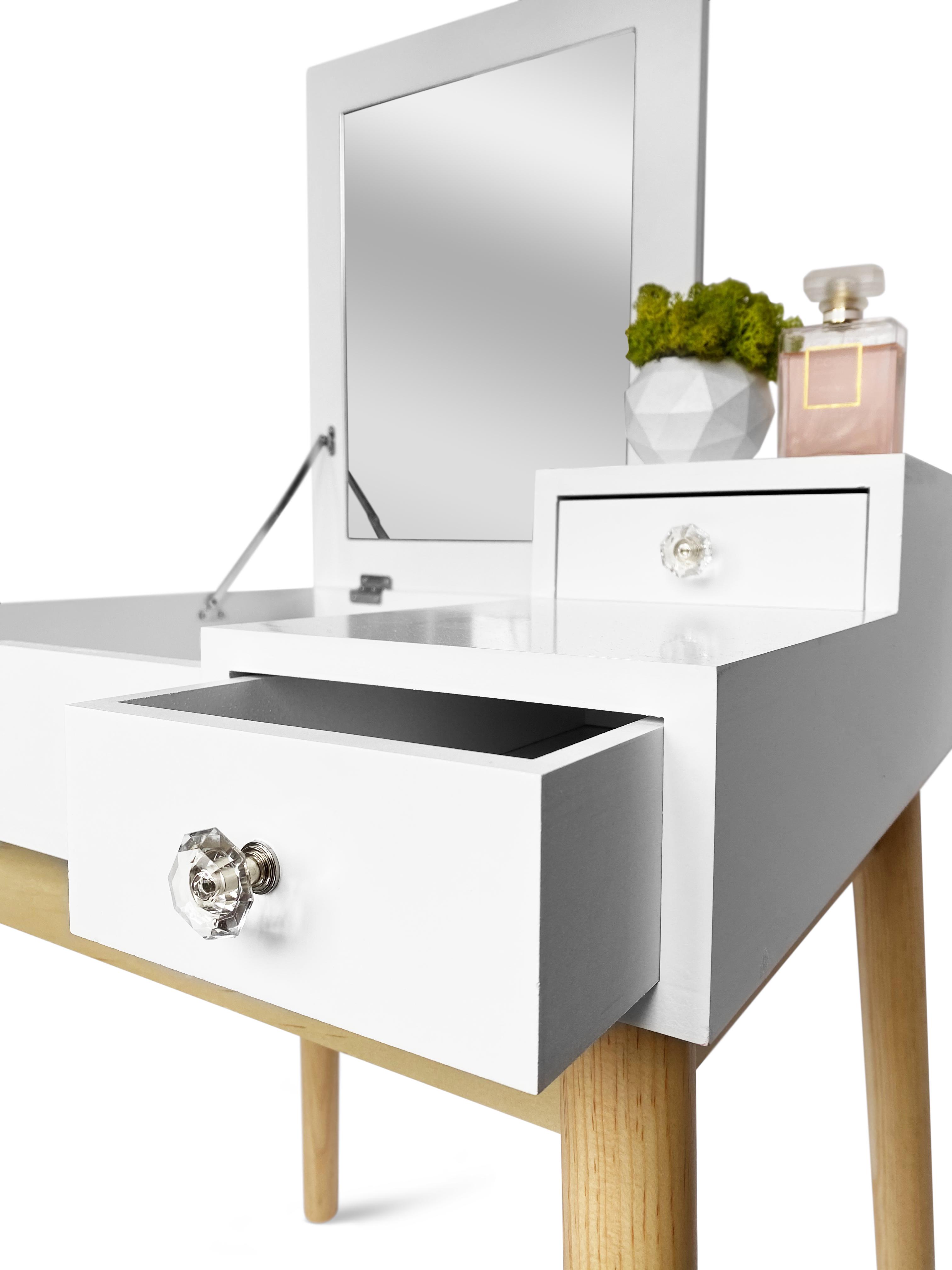 Туалетный столик c зеркалом Homart Maestro и табуретом Белый (9362) - фото 9