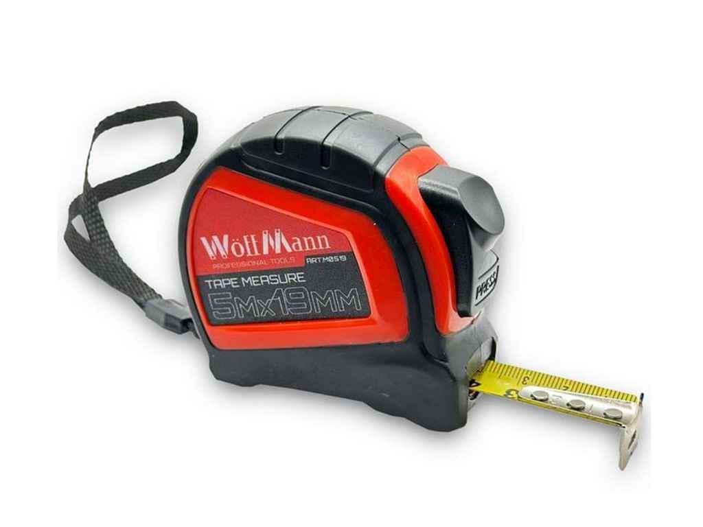 Рулетка WoffMann АВТОСТОП прорезиненный корпус L 5 м 19 мм (1013905)