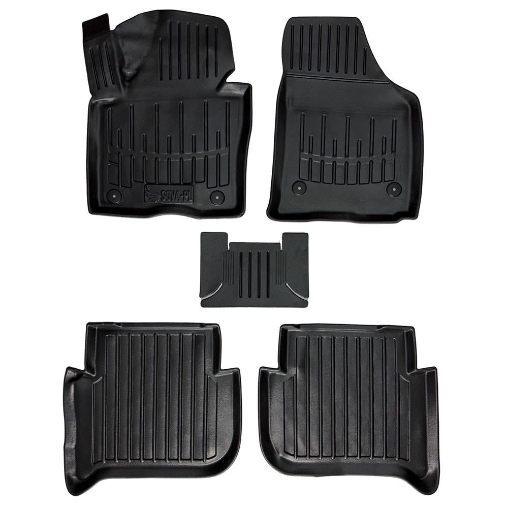 Коврики в салон SOVA-PL для Volkswagen Touran I 2003-2015 резиновые 5 шт. Черный (28800663)