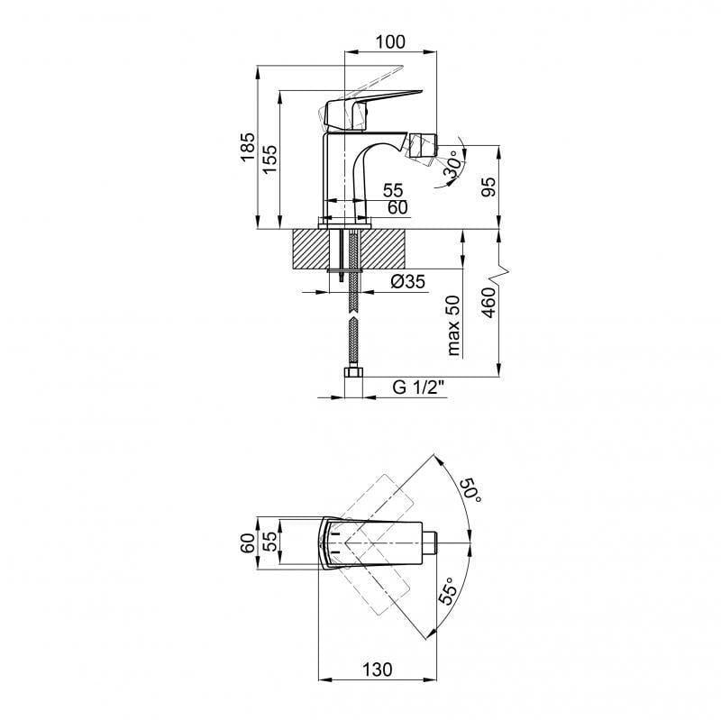 Смеситель для биде Q-tap Lodenice 2030101C (13488) - фото 2