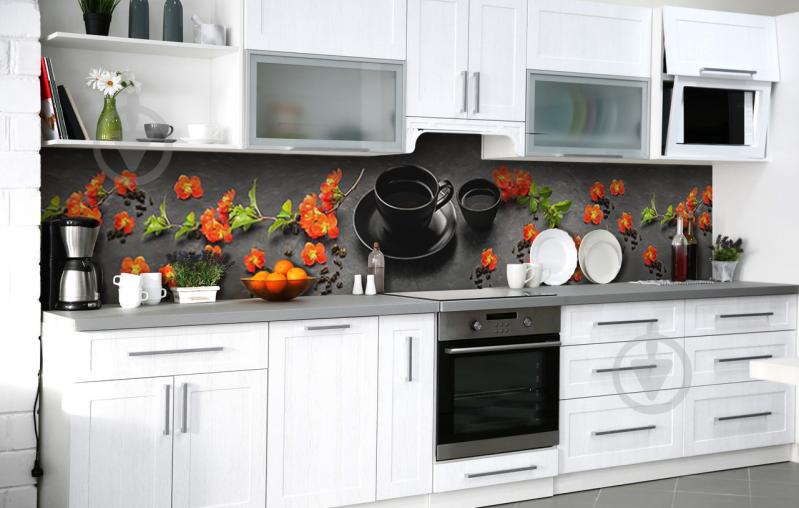 Скинали на кухню Zatarga «Благоухание гибискуса» 600х3000 мм виниловая 3Д наклейка кухонный фартук