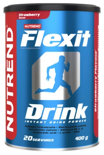 Для суглобів та зв'язок колаген хондропротектори Nutrend Flexit Drink Полуниця 400 г Для суглобів та зв'язок колаген хондропротектори Nutrend Flexit Drink Полуниця 400 г