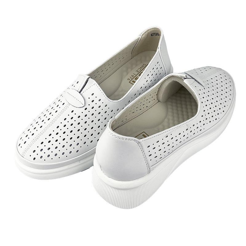 Мокасины женские перфорированная кожа 7020-1 р. 36 23-23,5 см Белый - фото 3 Мокасины женские перфорированная кожа 7020-1 р. 36 23-23,5 см Белый - фото 3