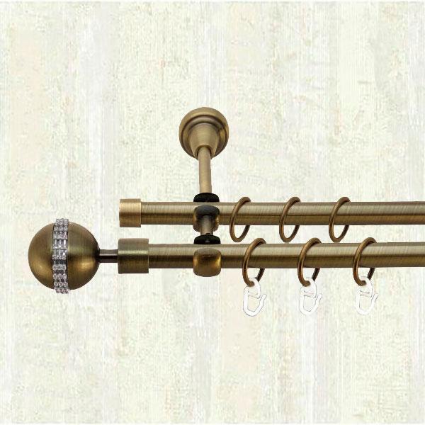 Карниз трубчатый двухрядный Orvit Авея 16/16 мм 300 см Антик (009-1082) - фото 2 Карниз трубчатый двухрядный Orvit Авея 16/16 мм 300 см Антик (009-1082) - фото 2