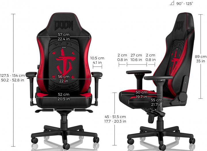 Крісло для геймерів Noblechairs Hero Doom Edition (10441441) - фото 3