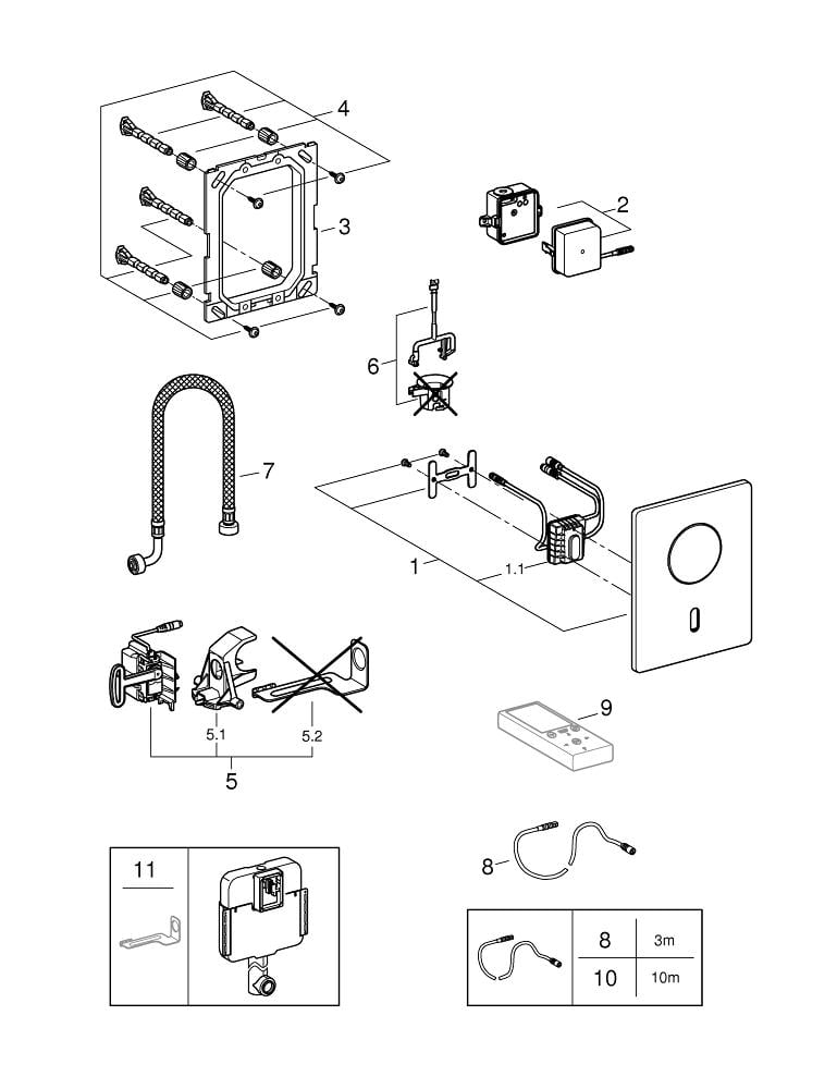 Кнопка смыва с сенсором Grohe TECTRON SKATE 37419SD0 для инсталляции глянцевая Сатин (114824) - фото 3