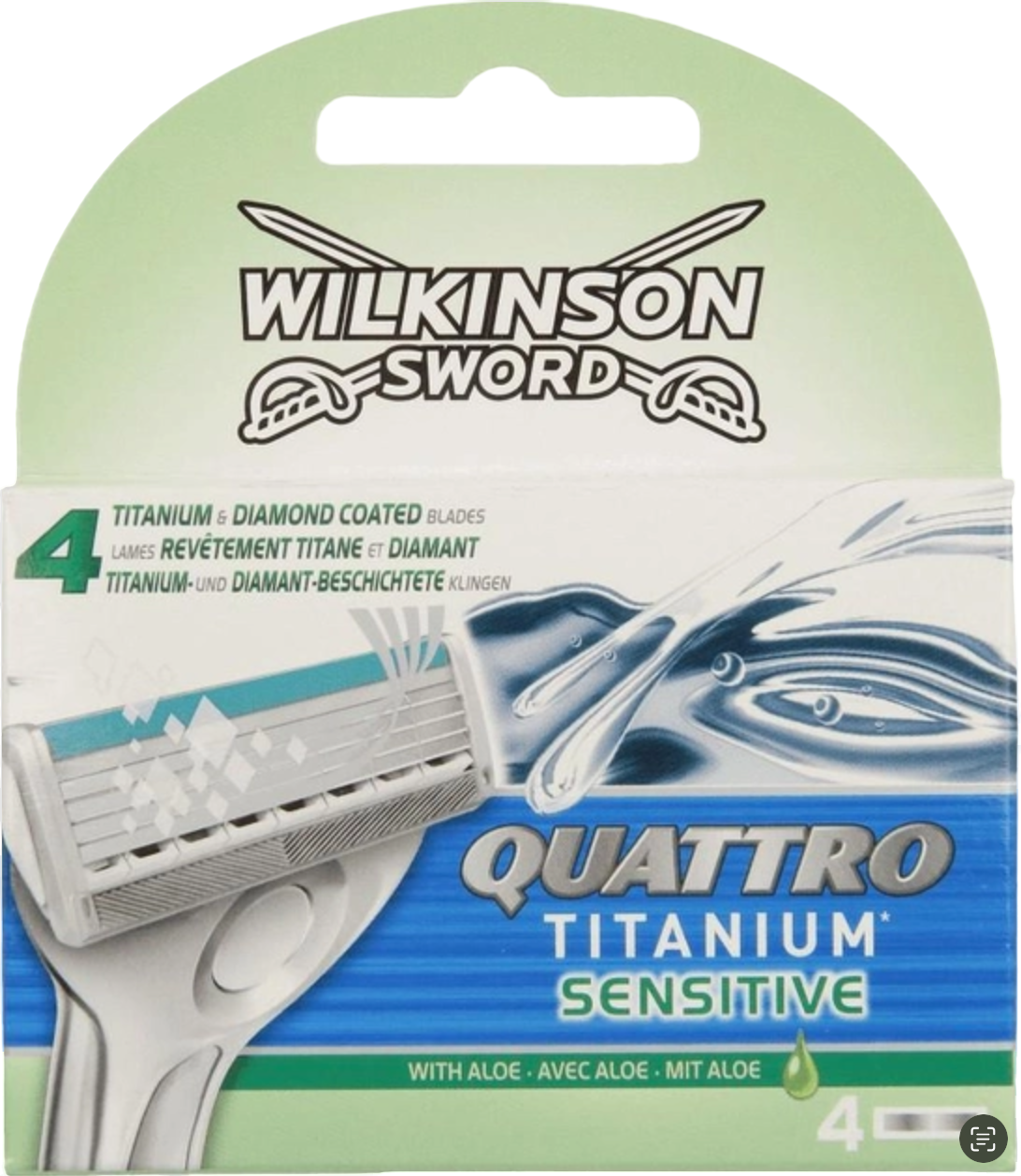 Картриджі для гоління чоловічі Wilkinson Sword Quattro Titanium Sensitiv 4 шт. (12518904)