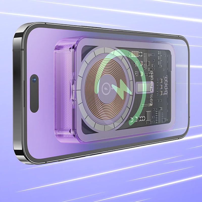 Повербанк Hoco Q14A Ice Crystal PD20W 10000 mAh Purple (00000068373_3) - фото 3 Повербанк Hoco Q14A Ice Crystal PD20W 10000 mAh Purple (00000068373_3) - фото 3