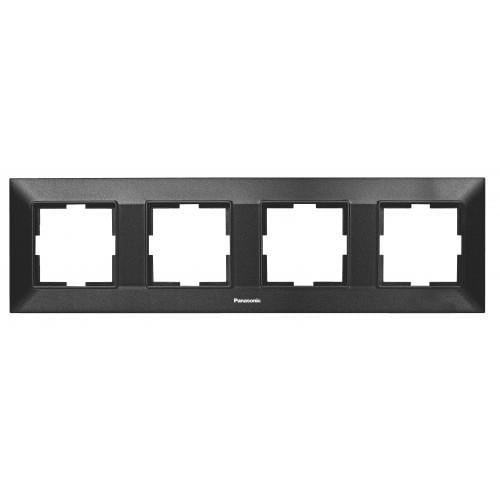 Рамка Panasonic Arkedia Slim 4-ая горизонтальная Черный (15638-е) - фото 1 Рамка Panasonic Arkedia Slim 4-ая горизонтальная Черный (15638-е) - фото 1