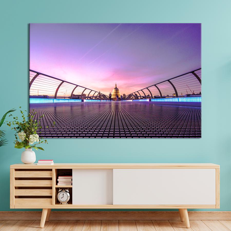 Картина город Пешеходный мост Миллениум в Лондоне 120x80 см (A700-1)