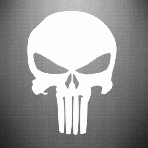 Наклейка Зубастый череп 18x25 см Белый (21557990)