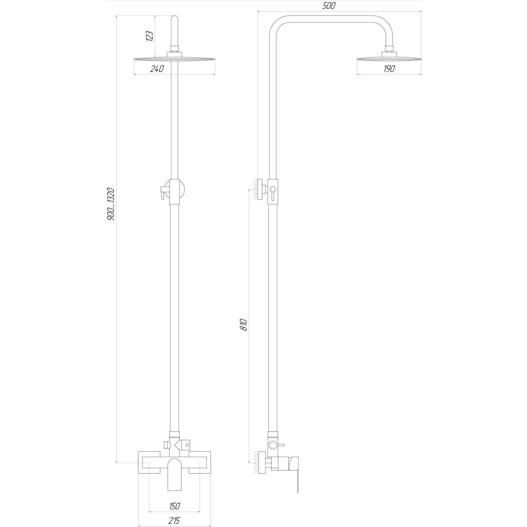 Душова система Topaz ORIGI S10 з тропічним душем Chrome (000014772) - фото 5