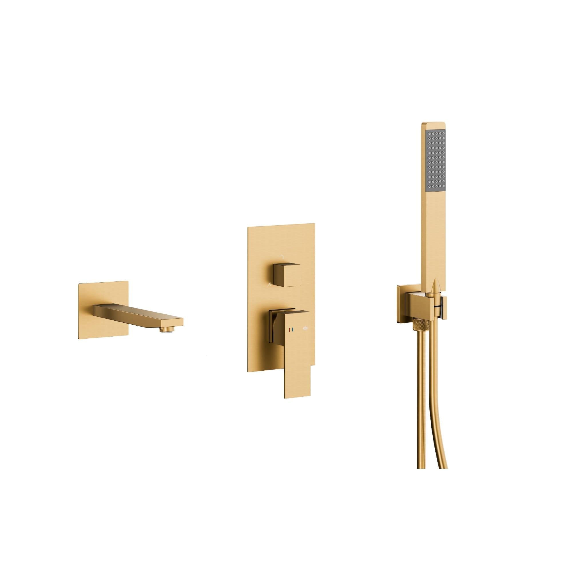 Смеситель для ванны KFA Armatura Logon однорычажный с ручной воронкой Золотой (5139-401-39)