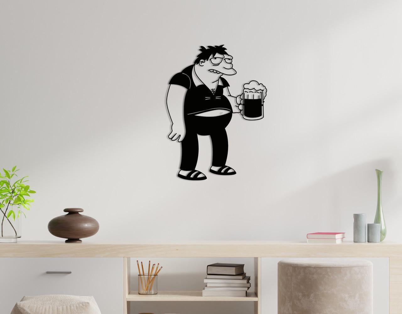 Декоративное панно на стену Upwood Decor Barney Gumble 81х60 см Black (1571484233)