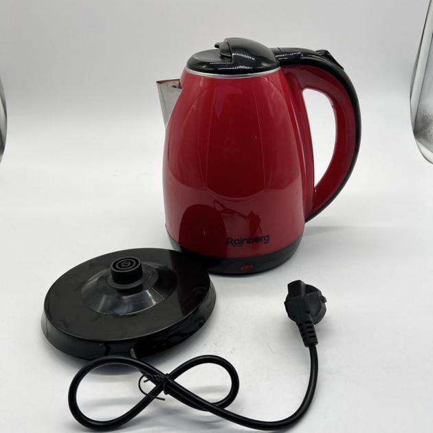 Чайник электрический Rainberg RB-901 из нержавеющей стали 2 л Красный (GR-05158) - фото 3